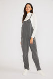 Wave Ribbed Sleeveless Jumpsuit with Pockets