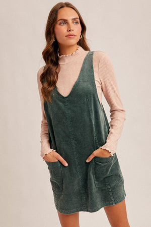 Snow Wash Corduroy Pinafore Dress