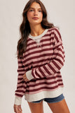 Color Contrast Stripe Oversized Sweatshirt