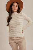 Mock Neck Ruffled Lace Long Sleeve Top