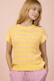 Striped Knit Sweater Vest Top