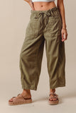 Mid Rise Wide Leg Pants With Pockets