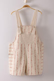 Floral Print Short Overalls