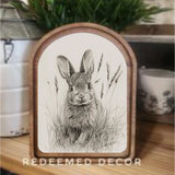 Round Arch Bunny Sketch Framed Art