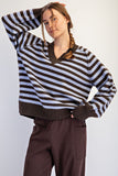 Striped V-neck Sweater