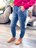 High Rise Ankle Jogger Relaxed Jeans