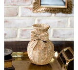 6" Polyresin Bow Weave Vase