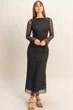 Full-length Lace Overlay Fitted Dress