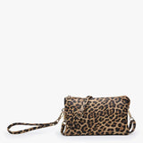 Riley Leopard 3 Compartment Crossbody/wristlet | Leopard-mustard