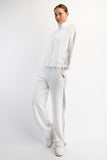 Modal Poly Span Striping Zip Up Jacket