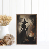 Magic And Mystery Witch With Cauldron - 5x8