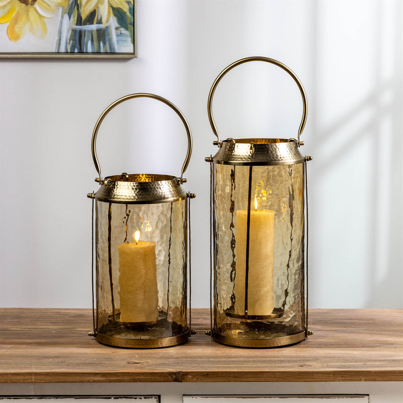 Lantern 7.25d X 15.5h Iron/glass