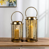 Lantern 7.25d X 15.5h Iron/glass