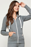 Solid Fleece Zip-up Hoodie Jackets With Pockets