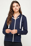 Solid Fleece Zip-up Hoodie Jackets With Pockets