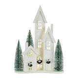 Led Triple House Silhouette W/Trees 20.5"H Mdf/Plastic 3 Aa Batteries Not Included/Usb Cord Include