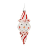 Snowman Drop Ornament 5.5"h Glass