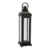 Lantern 5"D X 19.5"H Iron/Glass (Removeable Metal Plate For Taper Candle)