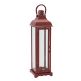 Lantern 5"D X 19.5"H Iron/Glass (Removeable Metal Plate For Taper Candle)