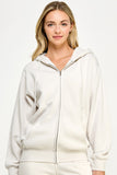 Oversized Fleece Boyfriends Fit Zip Up Jacket
