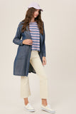 Casual Open Collar Mid Long Jacket