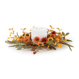 Mixed Gerbera Daisy Candle Ring 16d Polyester (fits A 6 Candle)