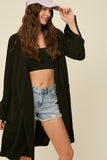 Textured Knitted Long Mid Jacket