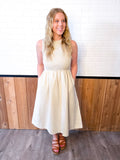 Striped Smocked Midi Dress
