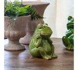 6.9" Green Sitting Frog Statue