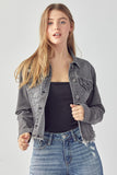 Frayed Hem Washed Jacket