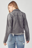 Frayed Hem Washed Jacket