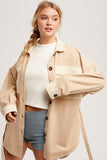 Colorblock French Terry Shacket