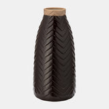 18" Ceramic Chevron Vase