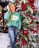 Merry Stripe Long Sleeve Graphic Sweatshirt