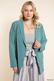 Long Sleeve Blazer with Pleated Detail