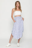 Flowy Woven Printed Mid Skirt