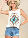 Aztec Graphic Sleeveless Top