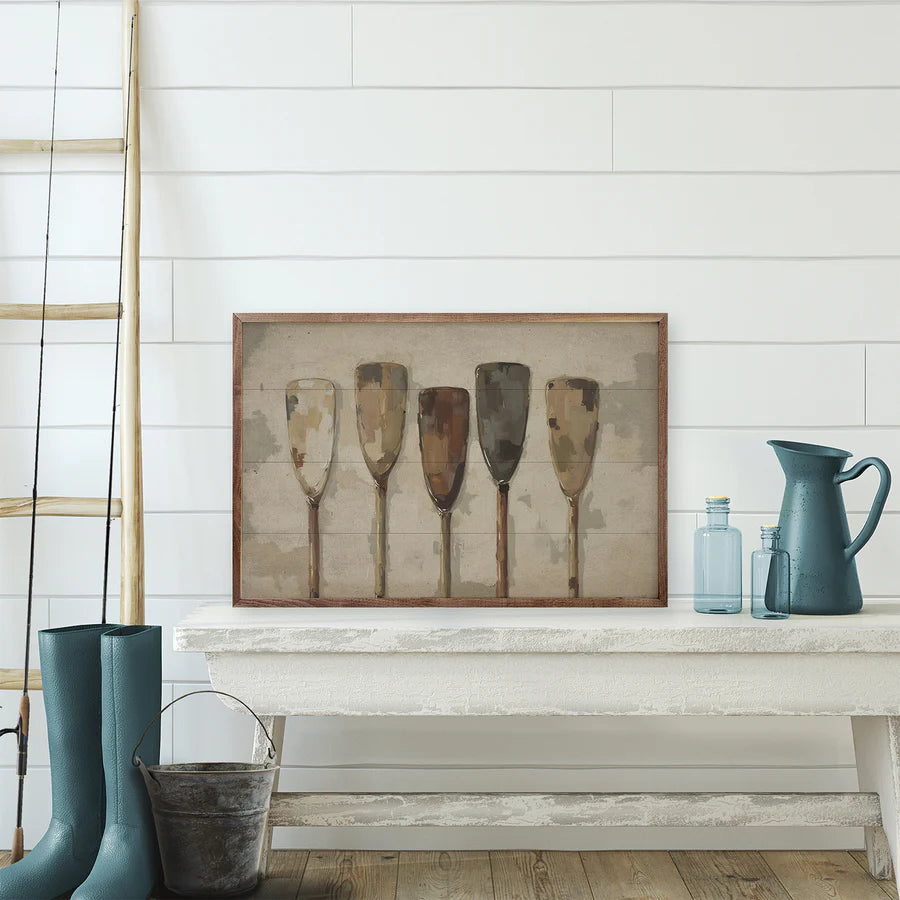 Five Vintage Boat Oars - 24x16