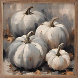 Four Blue Gray Tone Pumpkins Frame