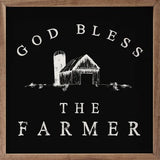 God Bless The Farmer Barn Black - 12x12