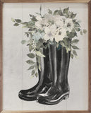 Boots With Flowers White