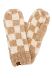 Checkered Boucle Mittens