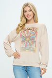 "Sunshine Dreamer" Ribbed Graphic Sweatshirt