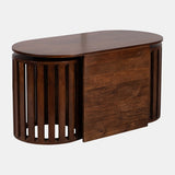 Wood Table & Stool Set 18x20"/43x22"
