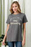 Curvy "You Had Me At Day Drinking" Graphic Top