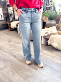 Mid Rise Wide With Trouser Hem Jeans