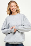 Fleece Relaxed Fit Oversized Crew Neck Sweatshirt