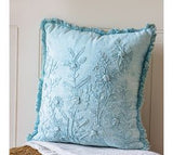 20" Cloud Blue Zinnia Pillow