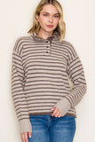 Half Snap Button Neck Pullover