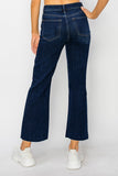 Mid Rise Crop Flare Leg Seam Detailed Jeans